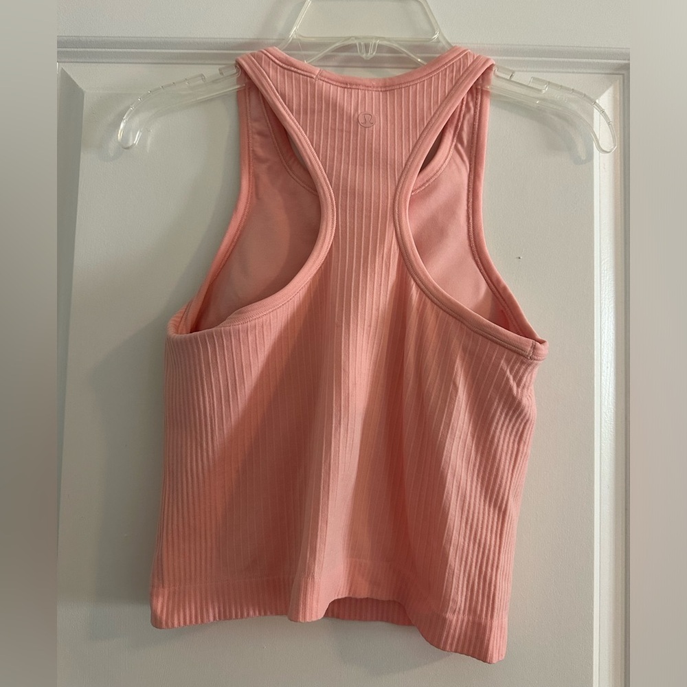 Lululemon ebb to street tank size 4 coral/pink